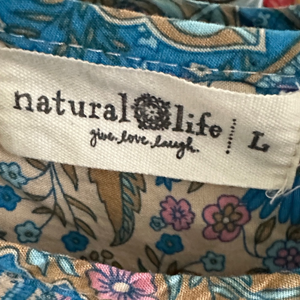 NATURAL LIFE Teal and Cream Boho Dress - Picture 3 of 5